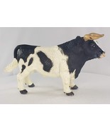 Vintage Safari Ltd Bull Black White Cow 1998 Farm Animal Toy Figure - $19.79