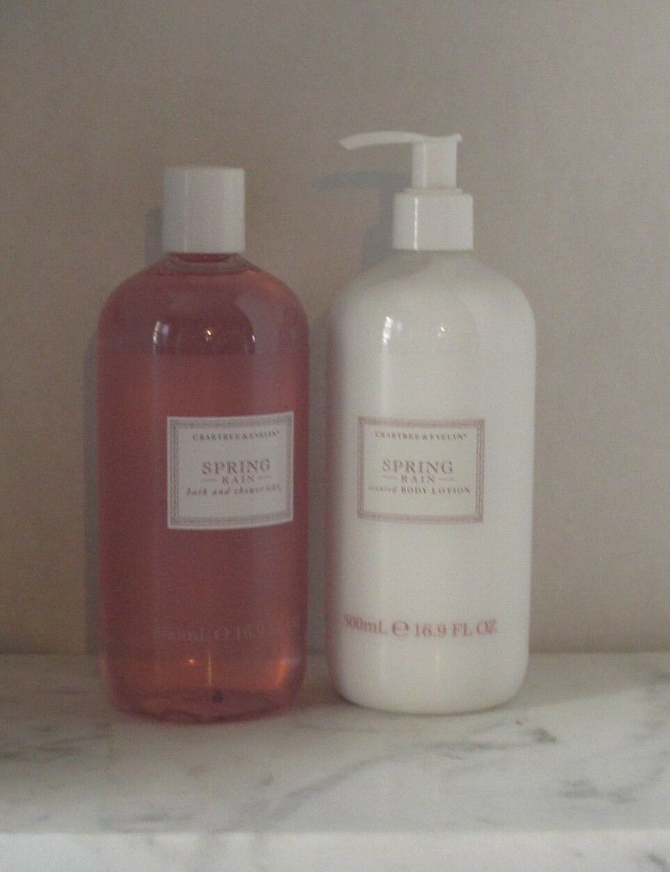 Crabtree & Evelyn Spring Rain Lotion and Bath and Shower Gel 16.9 oz