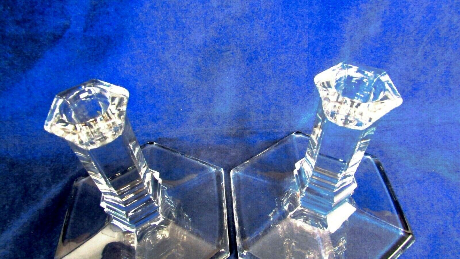 Tiffany & Co. Crystal Candlesticks Candle holders Windham 5" Tall Tiffany