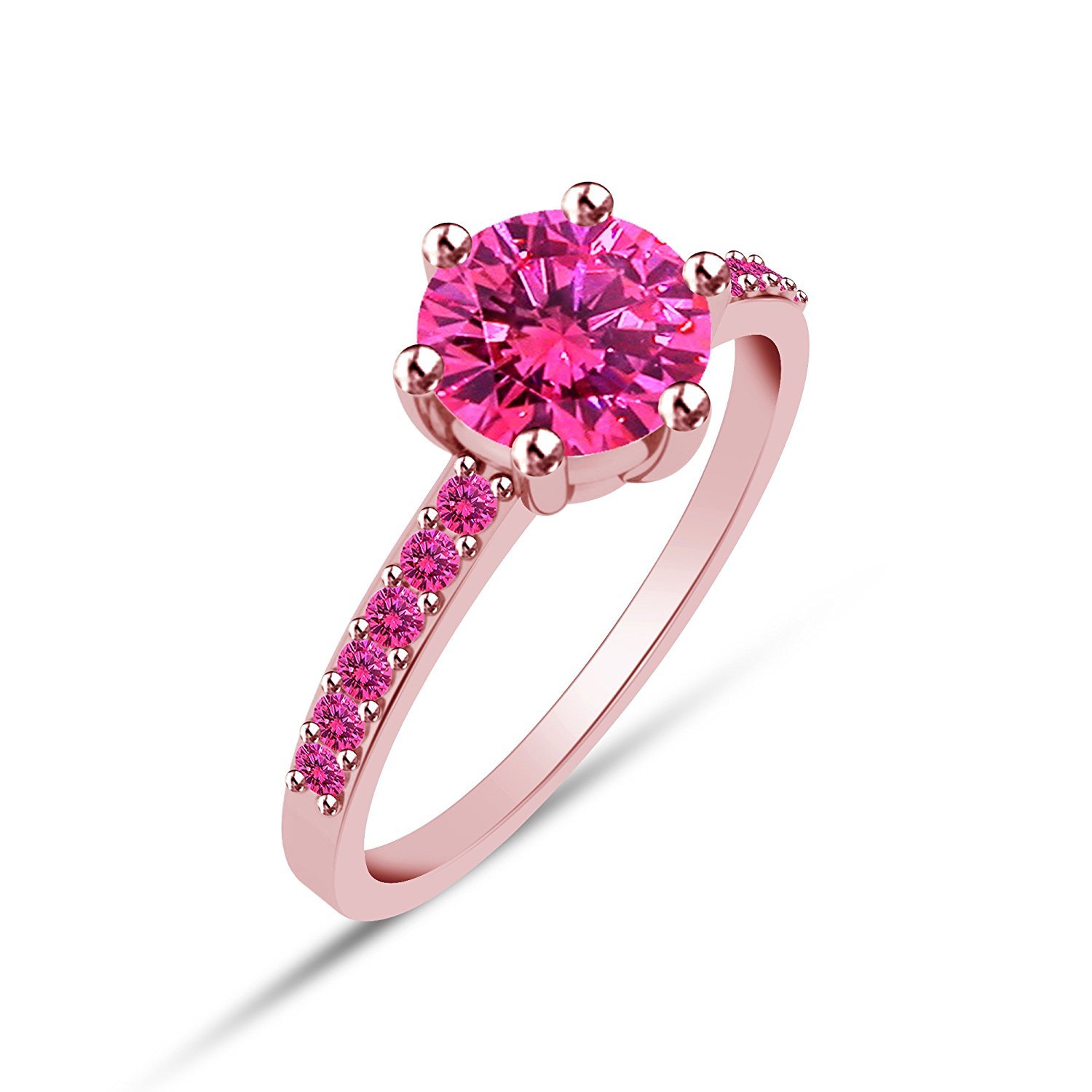 rose gold pink sapphire ring