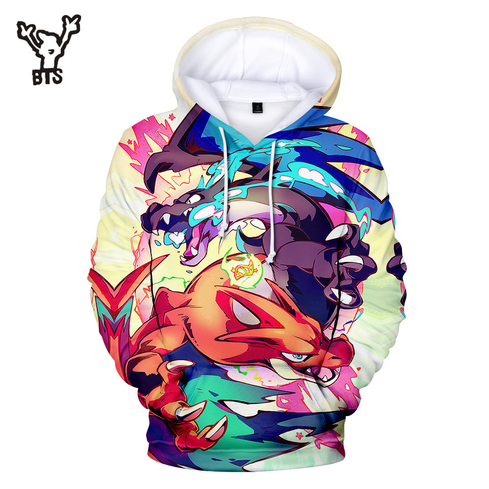 BTS Popular Animation Pokemon 3D Cool Autumn Hoodies Cool Men Funny ...