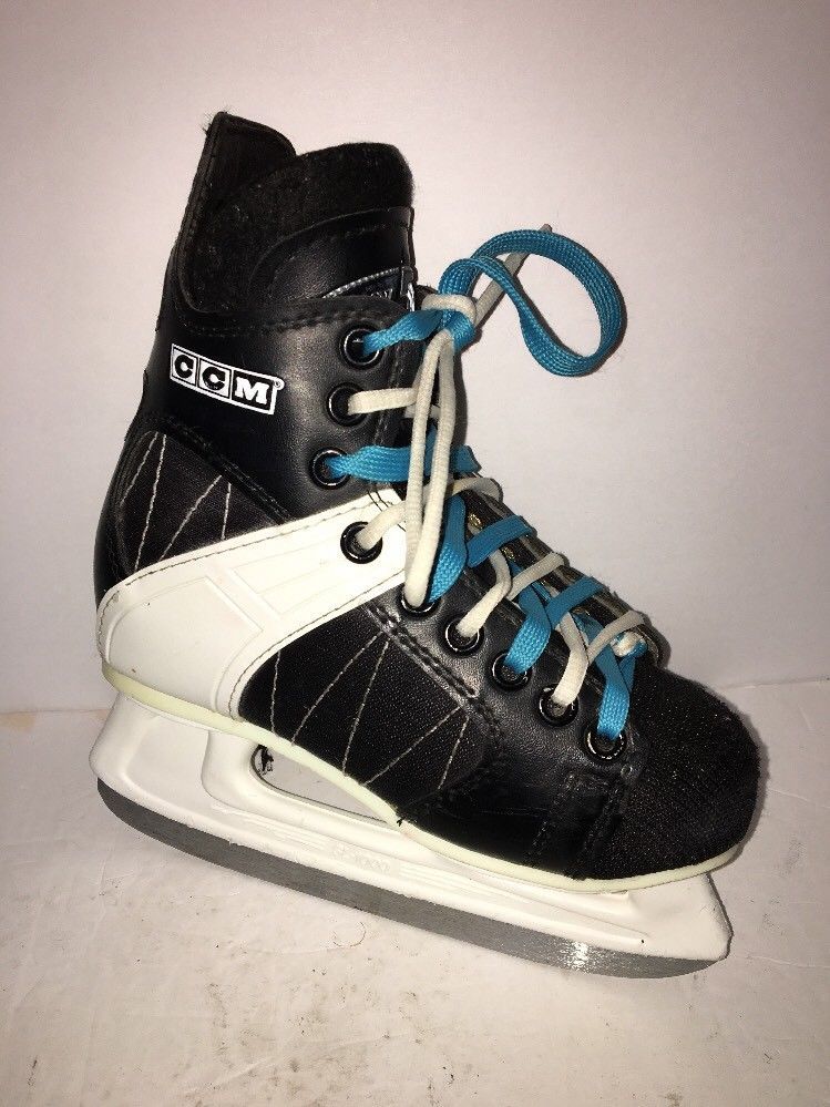 CCM Black Storm Ice Skates SL1000 blades Size 4 YouthRARESHIPS N 24