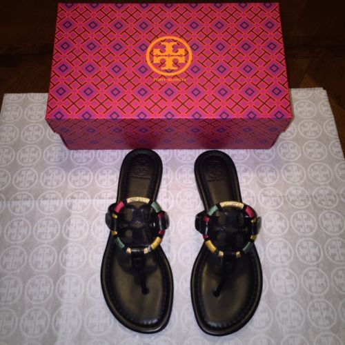 NIB Tory Burch Miller Sandal Square toe sweet tangerine size 7