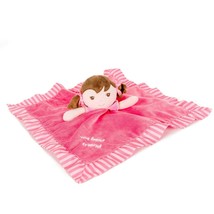Garanimals My Best Friend Doll Lovey Brunette Pink Baby Security Blanket Stripes - $19.66