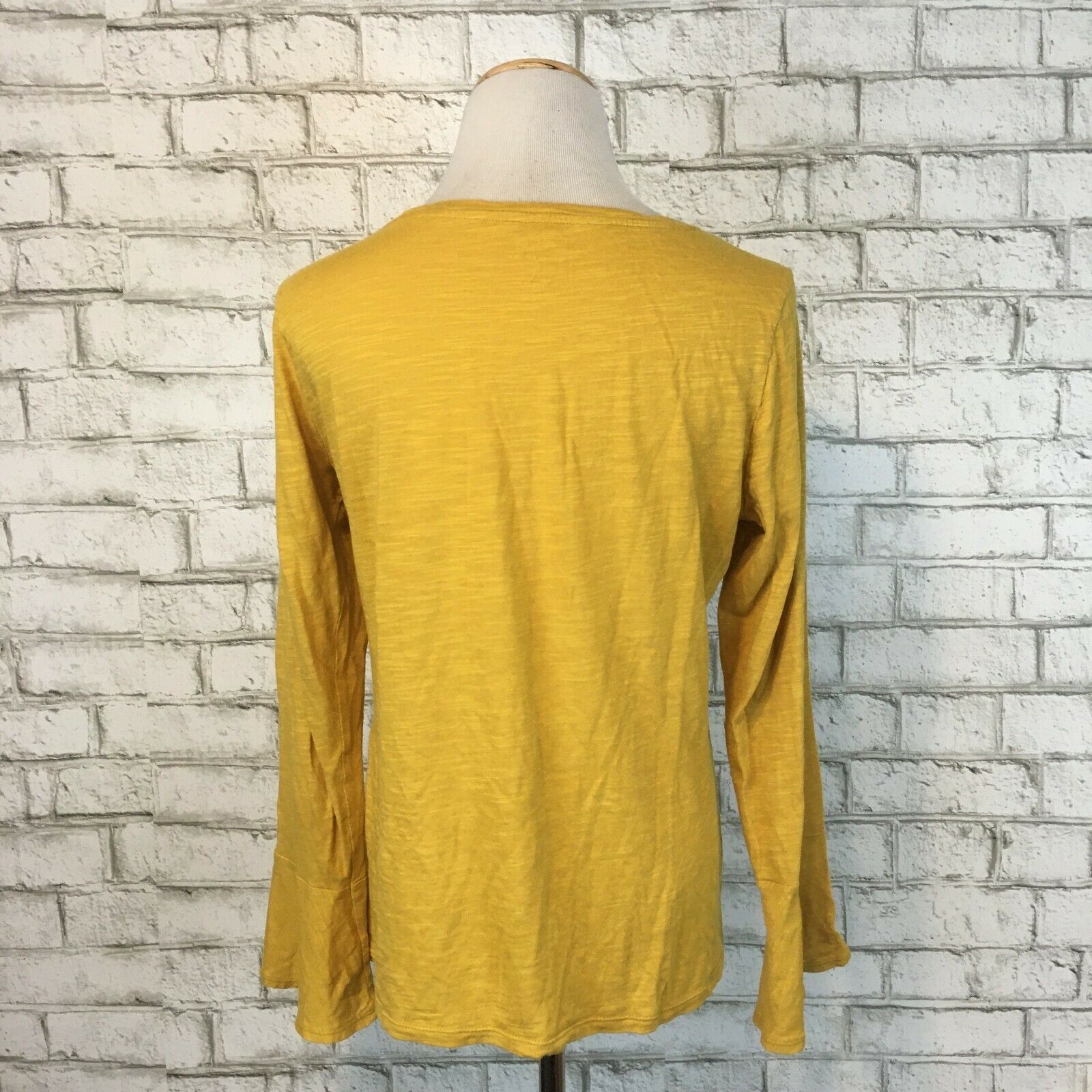 Banana Republic Women's Mustard Yellow Malibu Tee Longsleeve Shirt Size ...