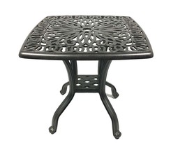 Outdoor End Table  Patio Furniture Cast Aluminum Elisabeth Rust Free Bronze image 1