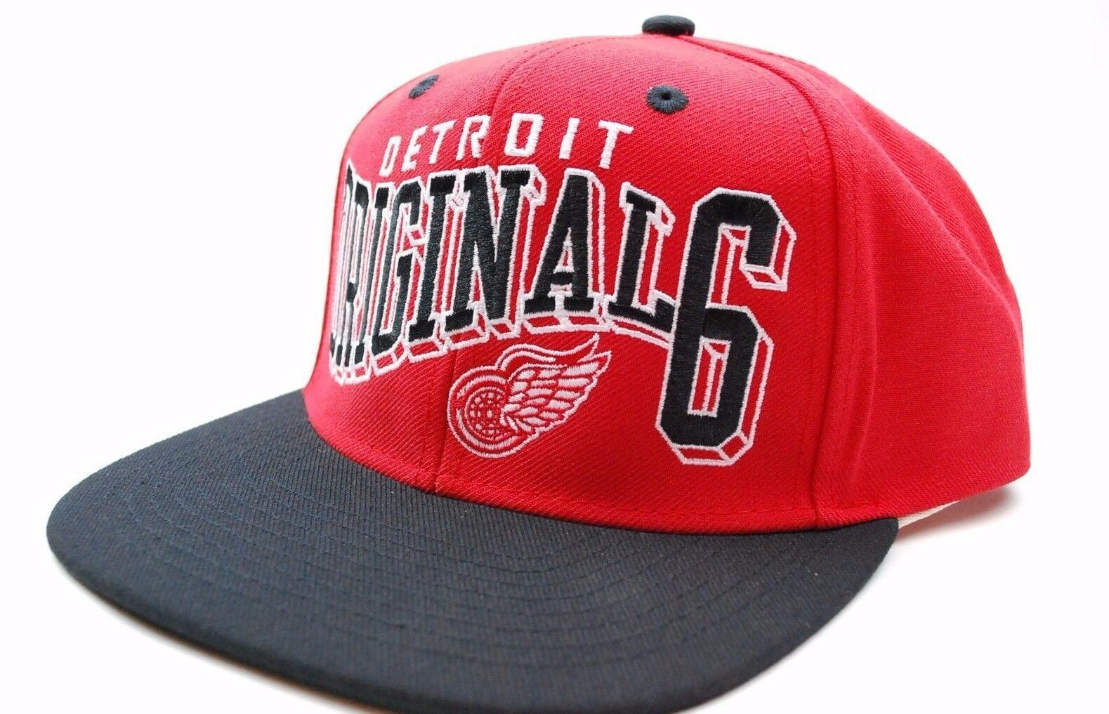 Detroit Red Wings CCM NHL Original 6 Logo Red & Black Snapback Hockey
