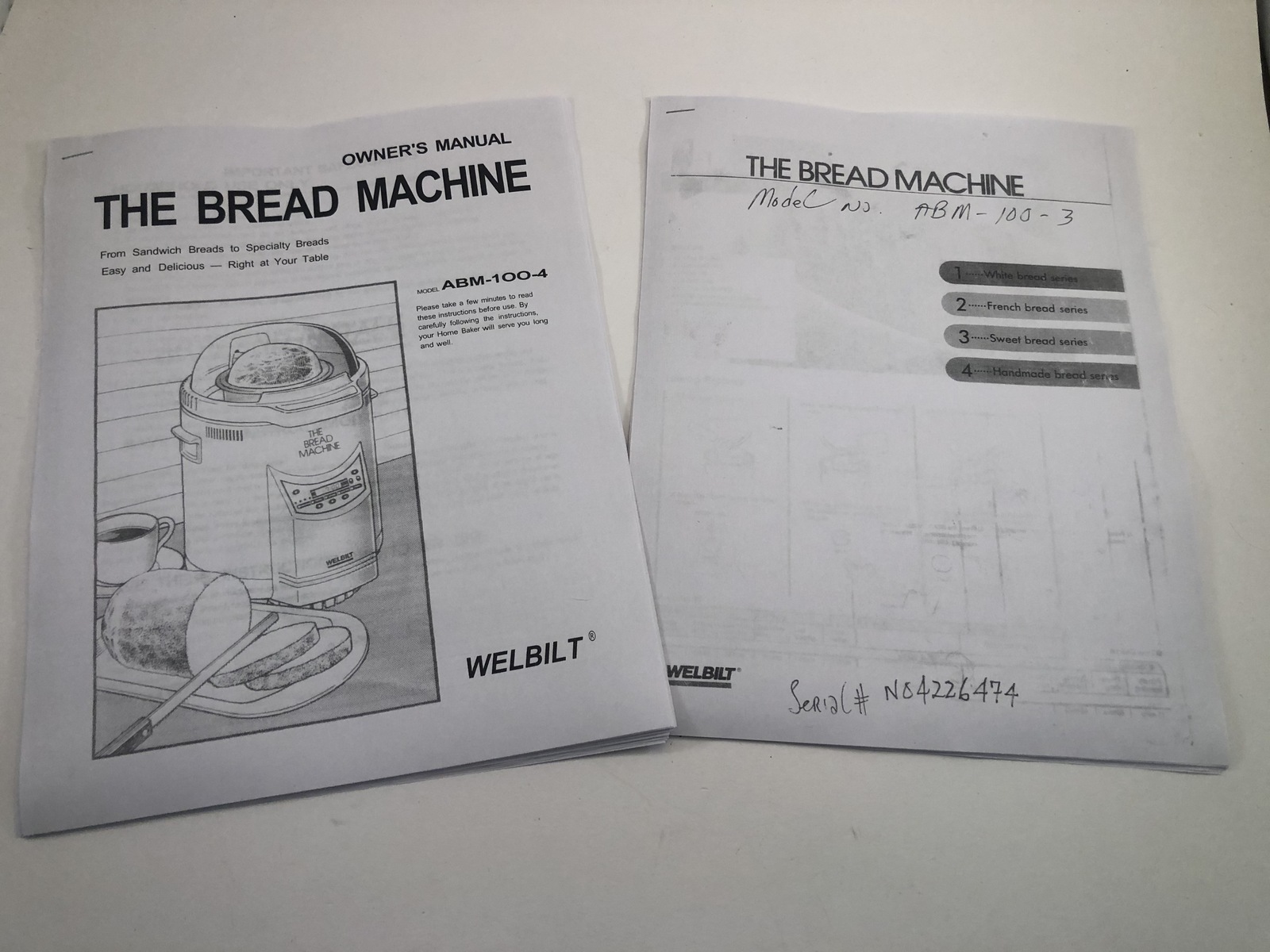 OEM Welbilt Dak ABM100 Bread Machine User Manual & Recipes Booklet