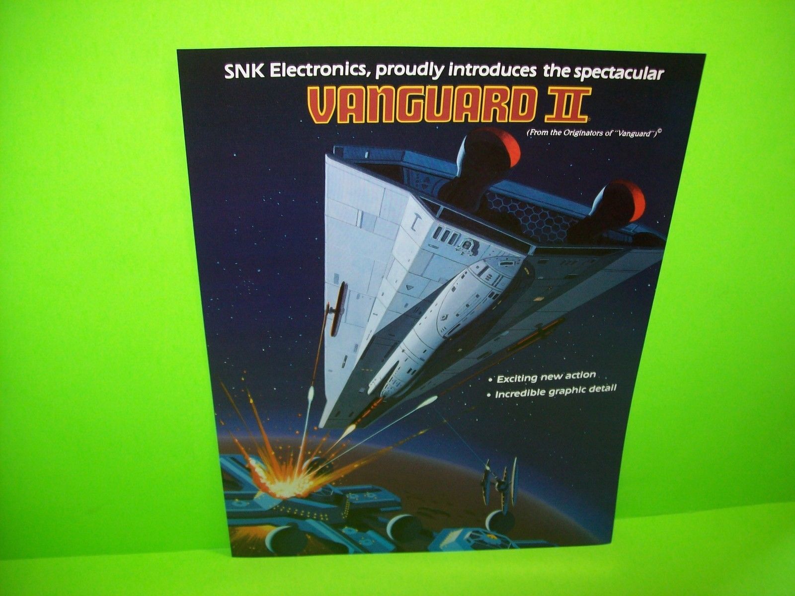 VANGUARD II Arcade Flyer SNK 1984 Original NOS Video Game Artwork Space ...