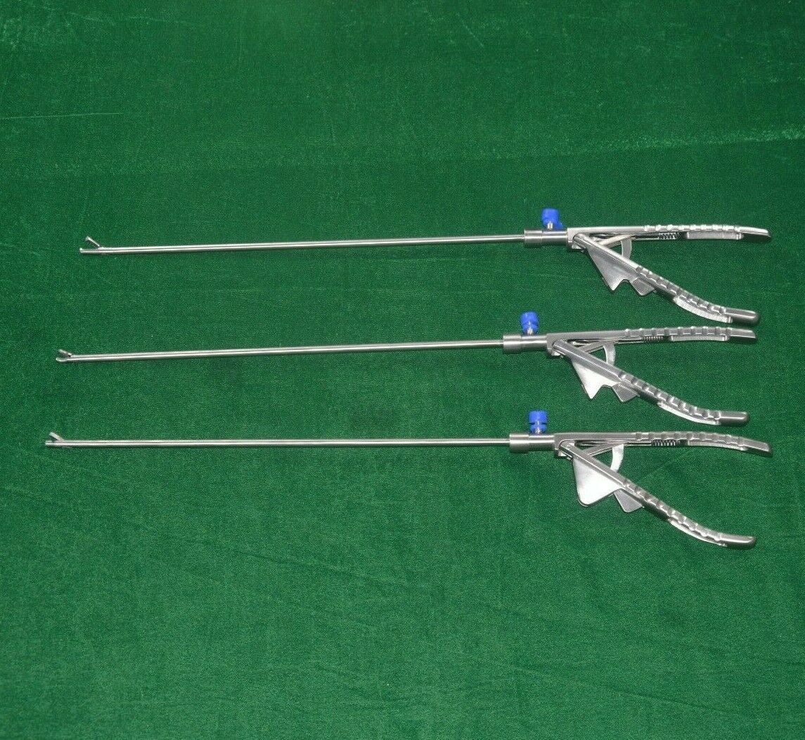Laparoscopic VType Needle Holder Self Riding,Curved Right Jaw