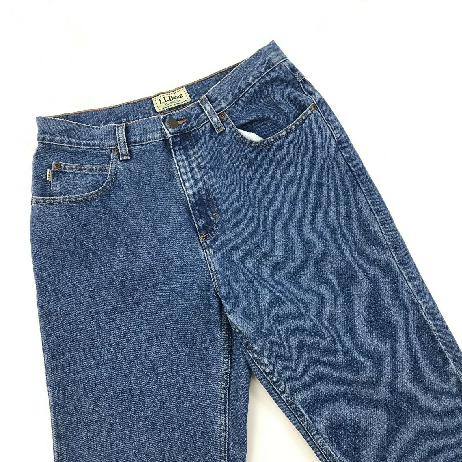 VINTAGE LL Bean Womens High Rise Mom Jeans 32X30 Classic Fit Denim Size ...
