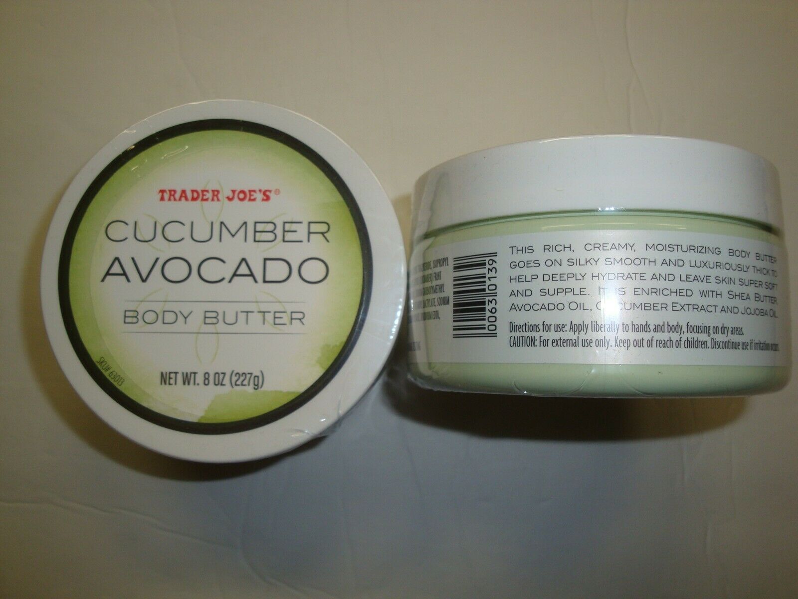 New Trader Joe's Cucumber Avocado Body Butter 8 oz each Qty 2
