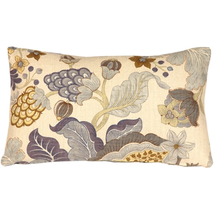 Harvest Floral Blue 12x20 Throw Pillow, Complete with Pillow Insert - $52.45
