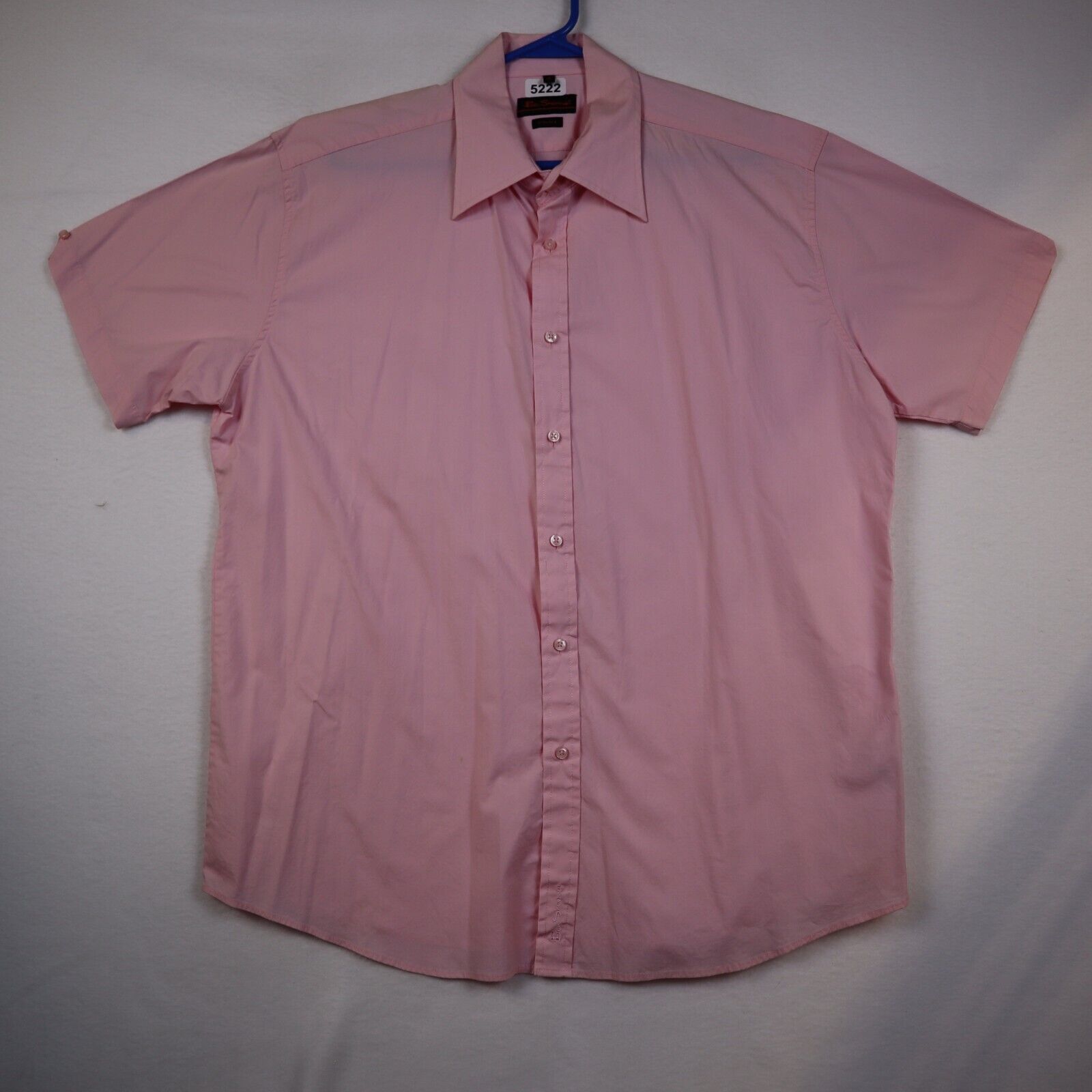 Ben Sherman button down dress shirt adult xl mens classic fit pink short sleeve
