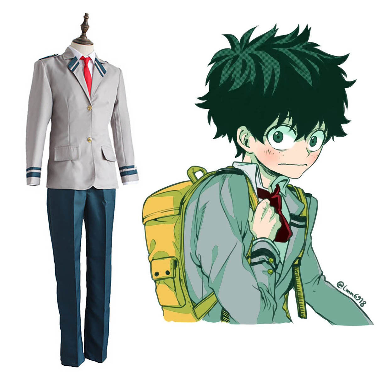 My Boku no Hero Academia School Uniform Izuku Todoroki Shoto Cosplay ...