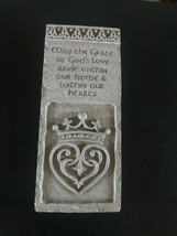 Small Carved Celtic Prayer MAY THE GRACE OF GOLD’S LOVE w Heart &amp; Crown ... - $14.89