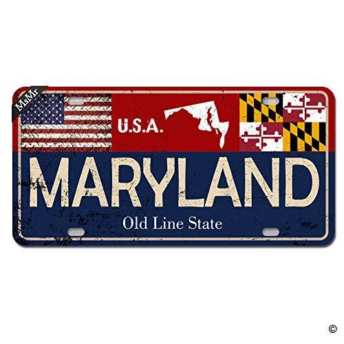 MsMr Personalized Custom State License Plate Maryland License Plate Cover Americ Exterior