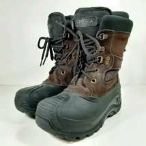 KAMIK Nation JR Boys Snow Rain Boots Waterproof Brown Leather Size 5 - $29.69