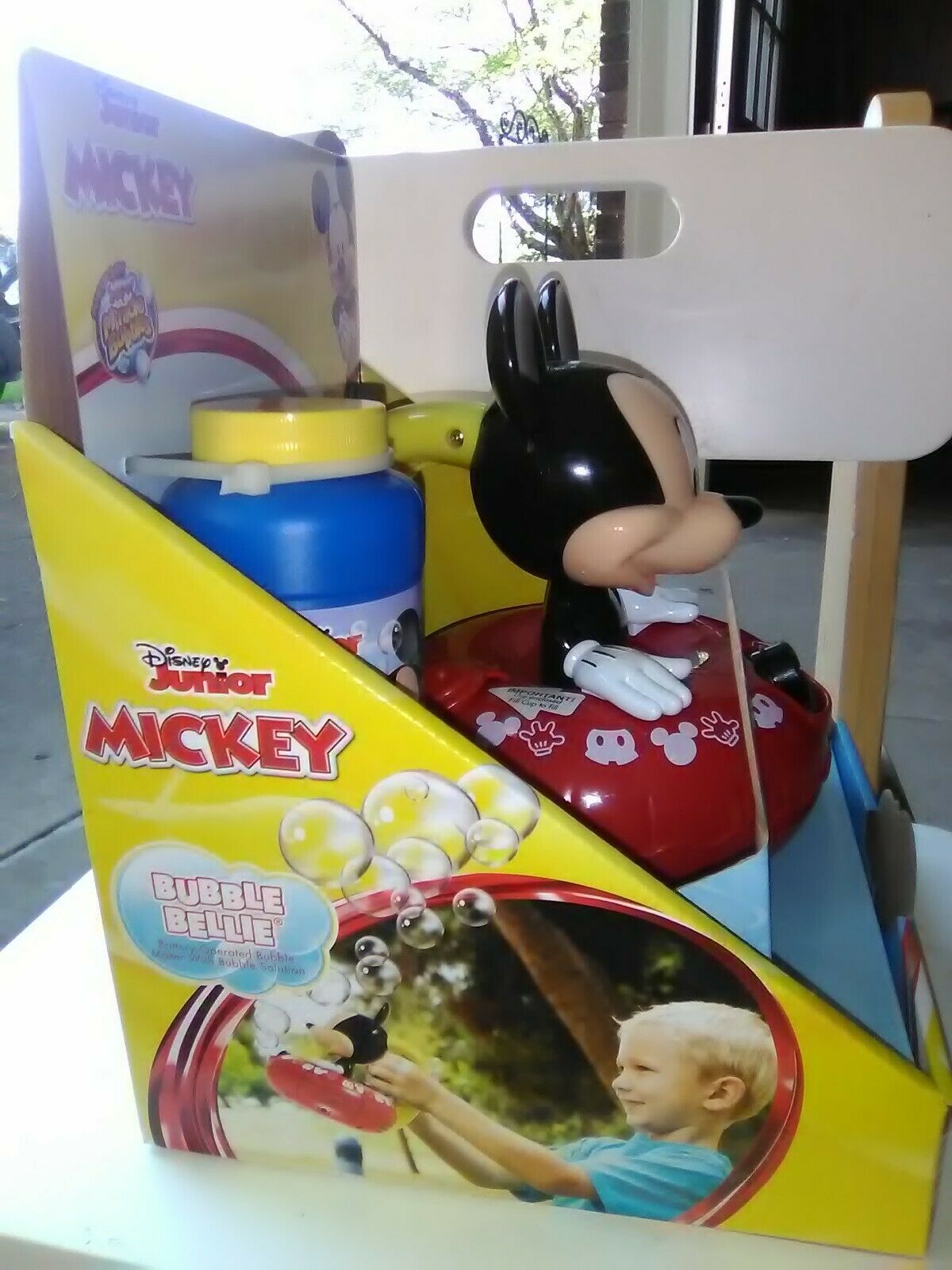 Disney Junior Mickey Mouse Bubble Maker Machine with bubble solution