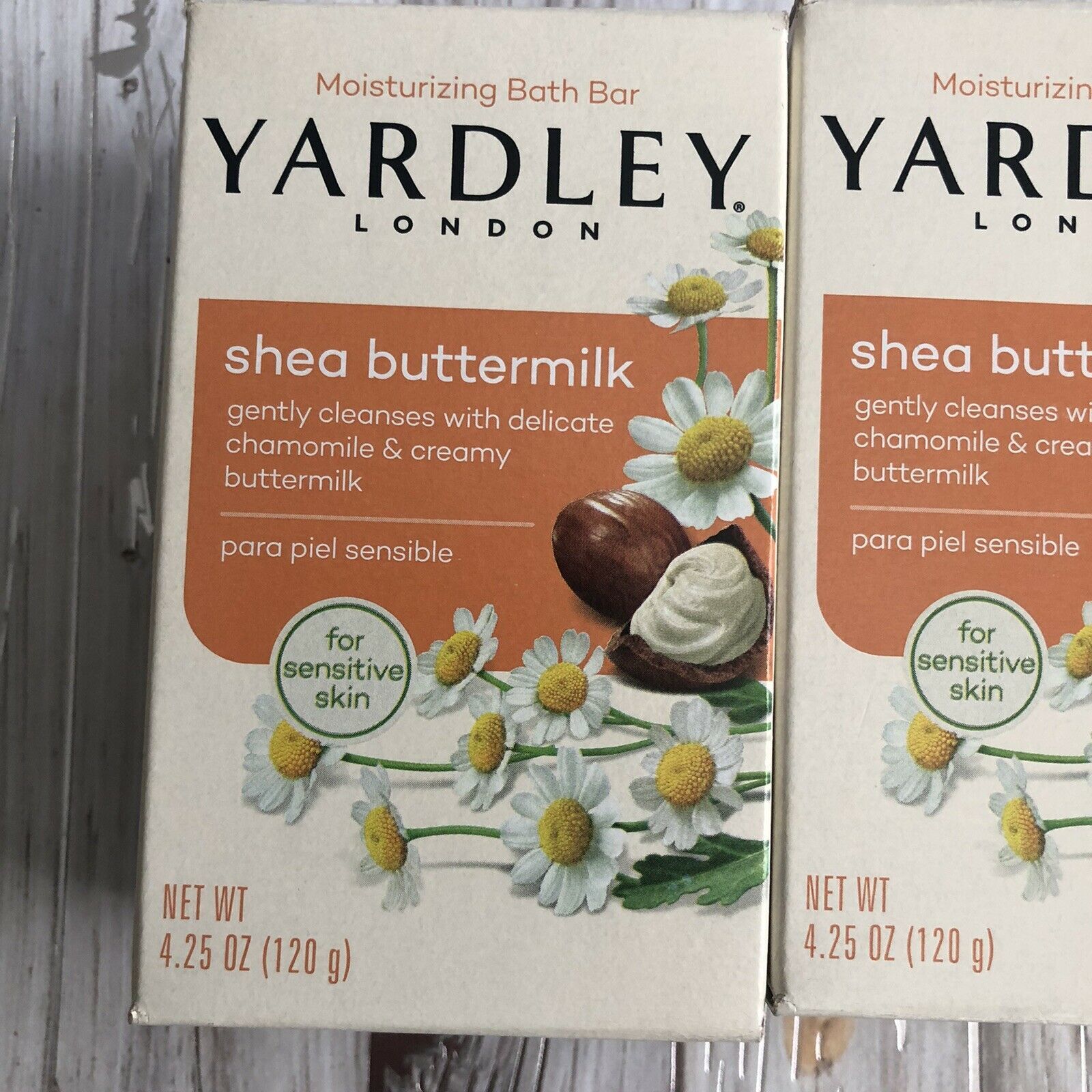 Yardley London Shea Buttermilk Bar Soap 4.25oz Sensitive Skin Lot Of 2
