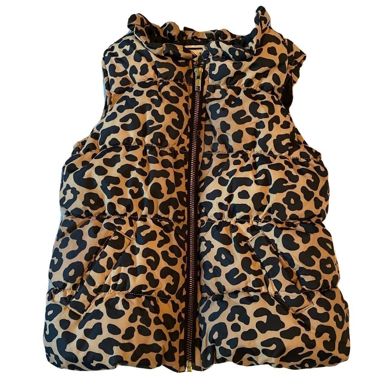 Primary image for Gymboree Cheetah Print Girls Puffer Vest Sz 5/6 (Small)
