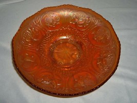 Vintage Fenton Carnival Art Glass Marigold Shallow Bowl  Dragon &amp; Lotus ... - $64.35