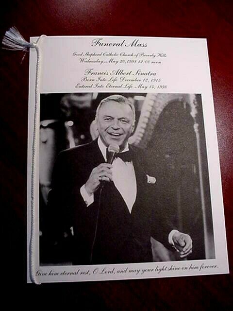 FRANK SINATRA Original 1998 Funeral Mass Program ...