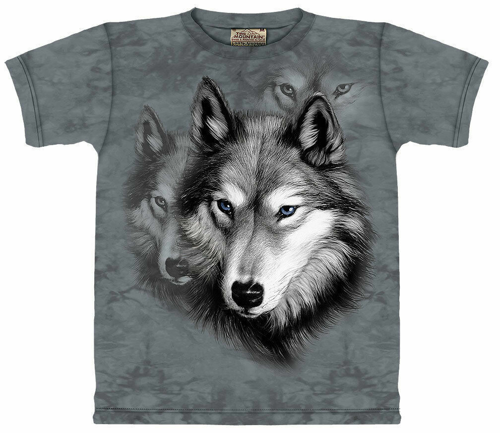 The Mountain Lone Wolf Portrait Husky Dog Animal Grey Wild T-Shirt Adult S-3XL