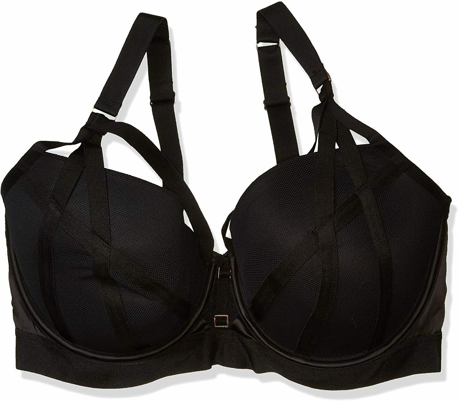 City Chic BLACK Plus Size Longline Bra, US 38G, UK 38F