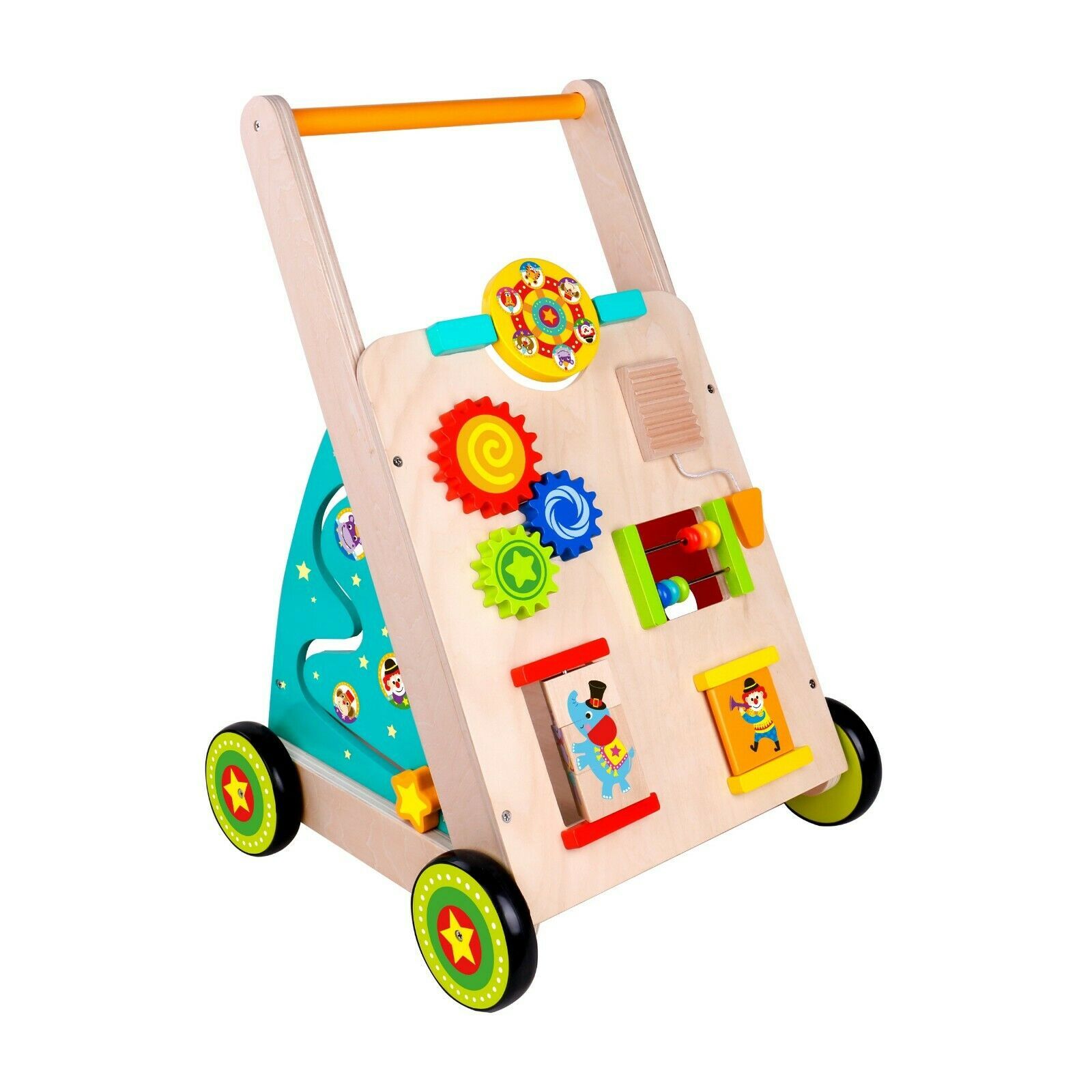 b toys wooden activity walker