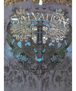 CL Optima Salvation Blue/Silver Design Charcoal Gray T Shirt Medium - NEW - $19.99