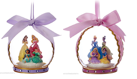 Disney Christmas Glass Ornament Aurora Cinderella Belle Ariel Jasmine Th... - $49.95