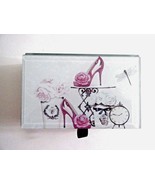 Pink Rose High Heel Shoe Glass Jewelry Trinket Treasure Box New - $19.75