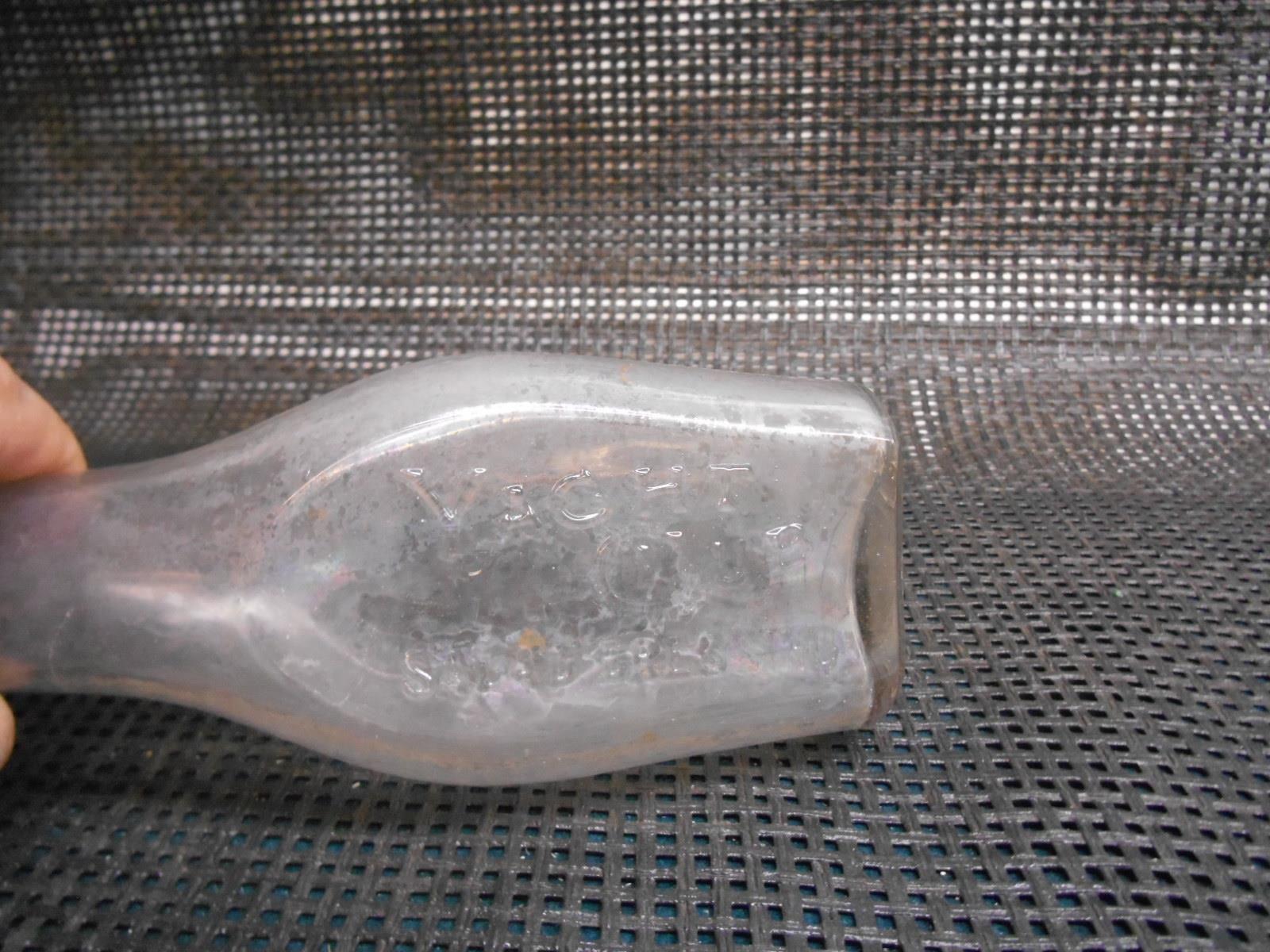 Antique YACHT CLUB SALAD DRESSING GLASS BOTTLE circa 1900s Tildesley Co