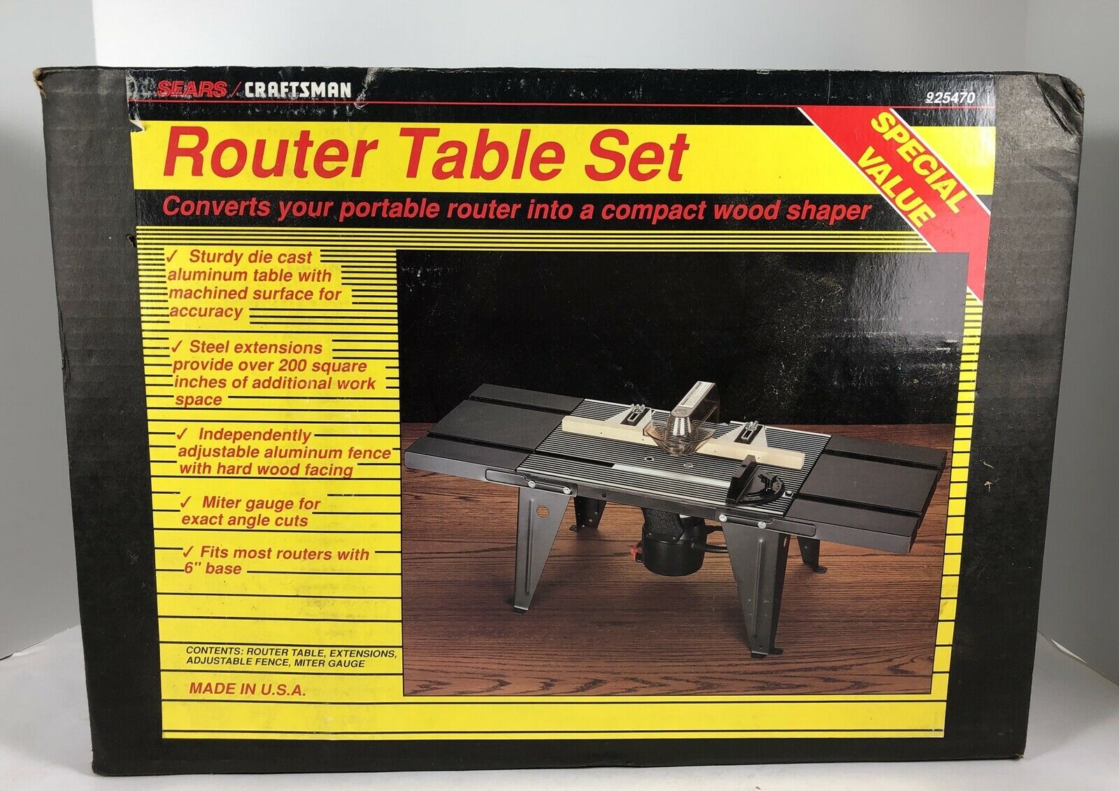 Sears Craftsman Router Table Set 925470 Usa Nib Fits Most Routers With 6 Base Router Tables