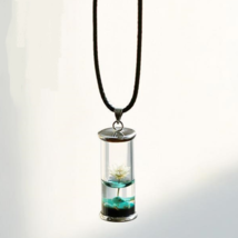 12355-Fashion Dried Flower Bottle Glasg Necklace Pendant - $3.00