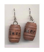 Funky BEER WINE KEGS KEGGER EARRINGS Oktoberfest Party Bar Drink Novelty... - $6.85