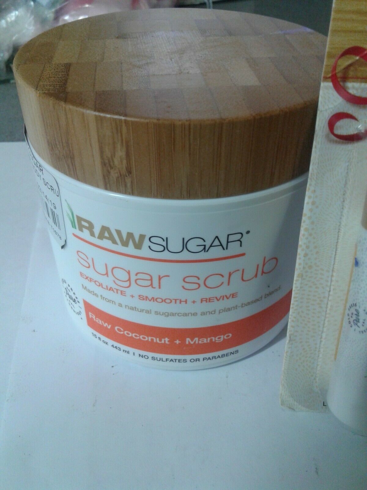 Raw Sugar Body Butter Raw Coconut And Mango and gift lip balm and scrub