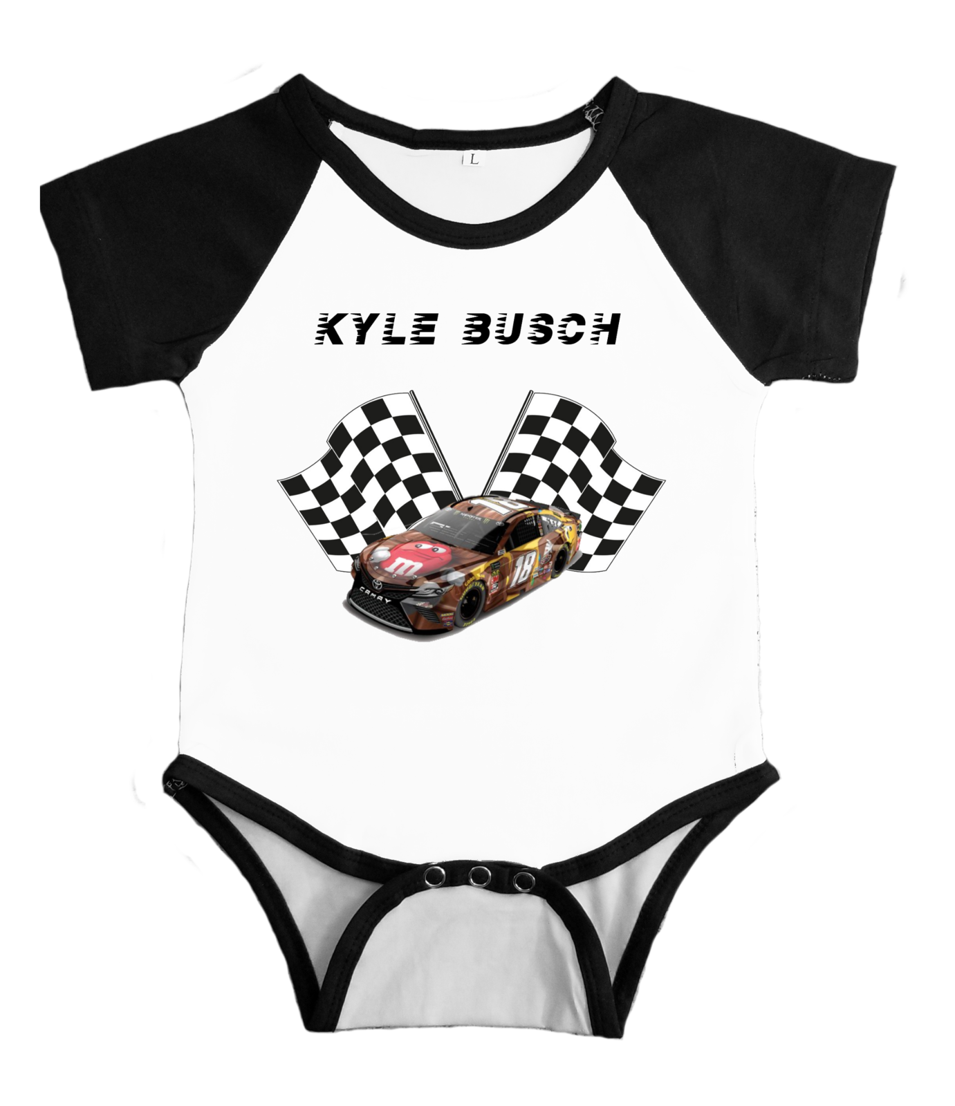 Kyle Busch Onesie Checkered Flag New 2019 Car Raglan Style Shirt