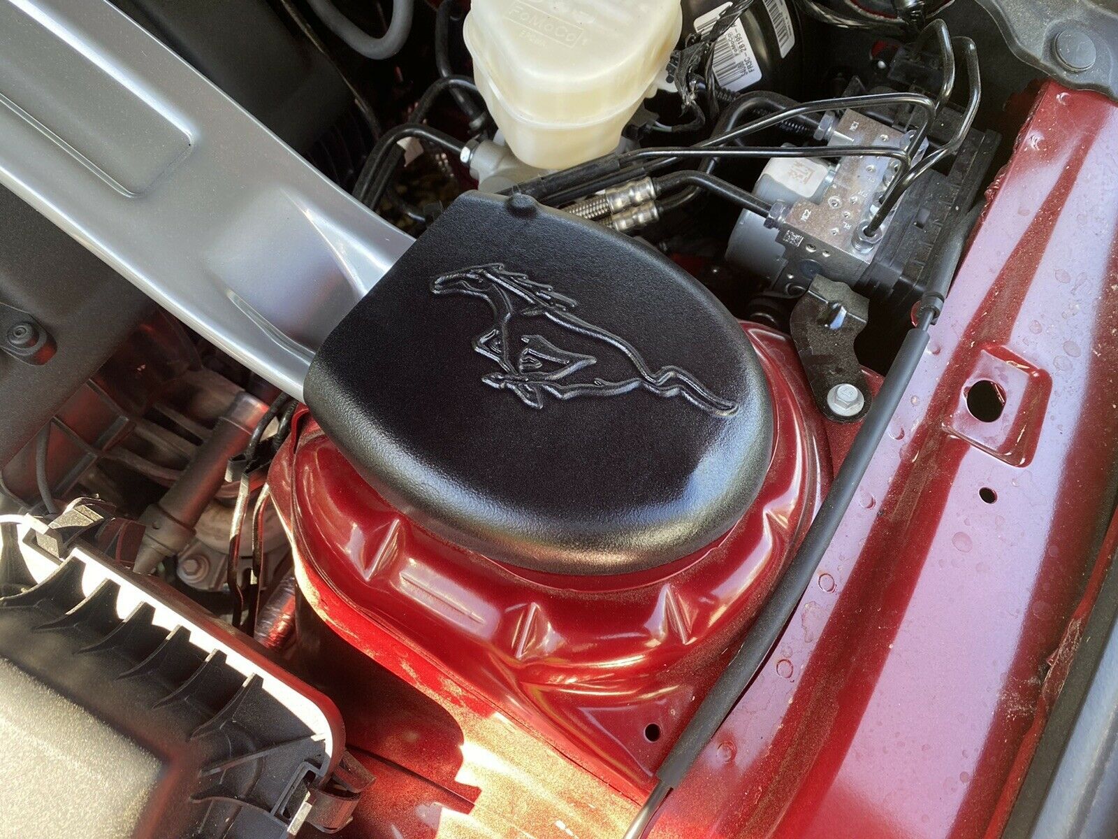 20152021 Mustang Custom Fit Black Textured Satin Strut Tower Covers