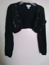 Children&#39;s Place Bolero Sweater Black Sequin Cardigan Size 7/8 M Dressy  - $12.99
