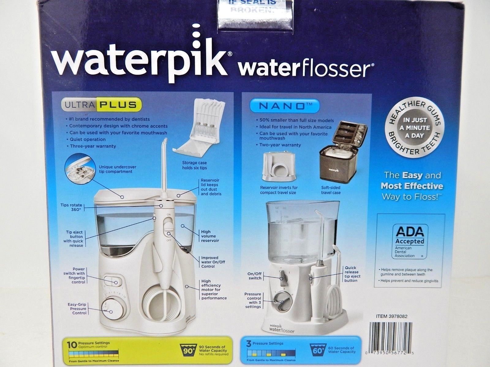 Waterpik Water Flosser Ultra Plus (WP150W) Countertop Nano Travel (WP