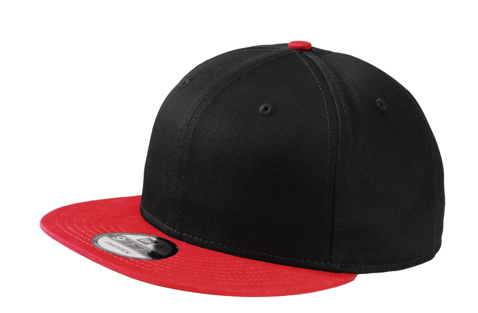 New Era 9fifty Flat Brim Snapback Hat Cap Blank Black Scarlet 950 New