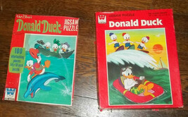 2 Donald Duck 100 Pc Puzzles Whitman Nephews Huey Dewie and Louie - $11.87
