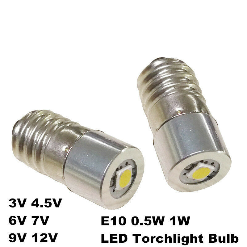 1W E10 Led Flashlight Bulb Lantern Light positive and negative polarity