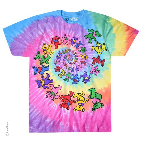 Grateful Dead Dancing Bears KIDS Tie Dye Shirt   Youth Large
