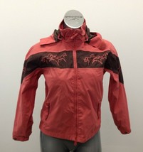 Eous Jacket Girls Size CL (Large) Pink Brown Detachable hood Full Zip Up - $18.70