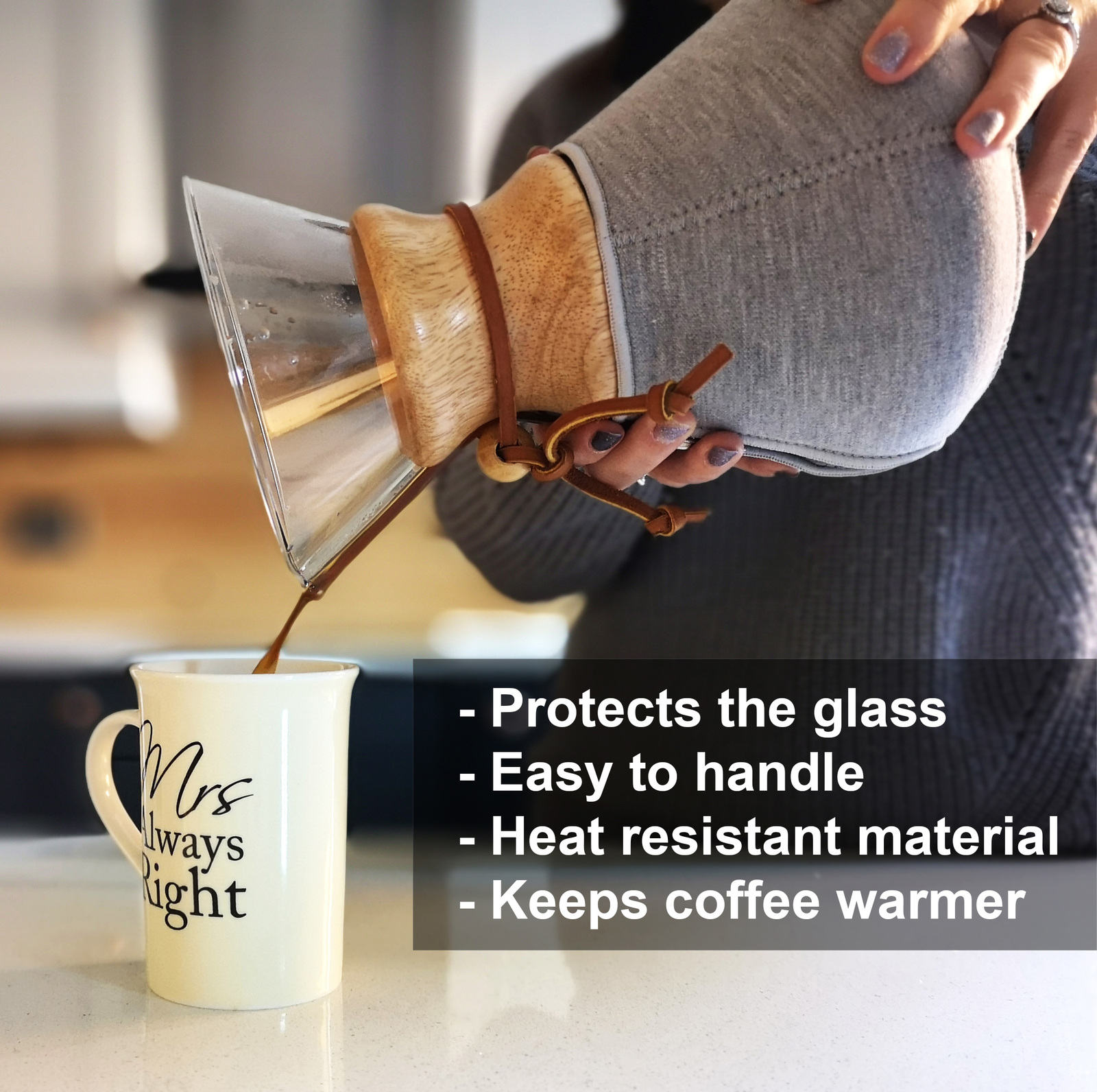 Chemex Coffee Maker Cozy Pour Over Filter Coffee Warmer Accessories