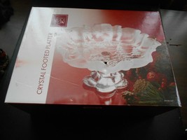 Vtg Mikasa Holiday Classics Crystal Footed Platter Germany Forest Scene ... - $21.16