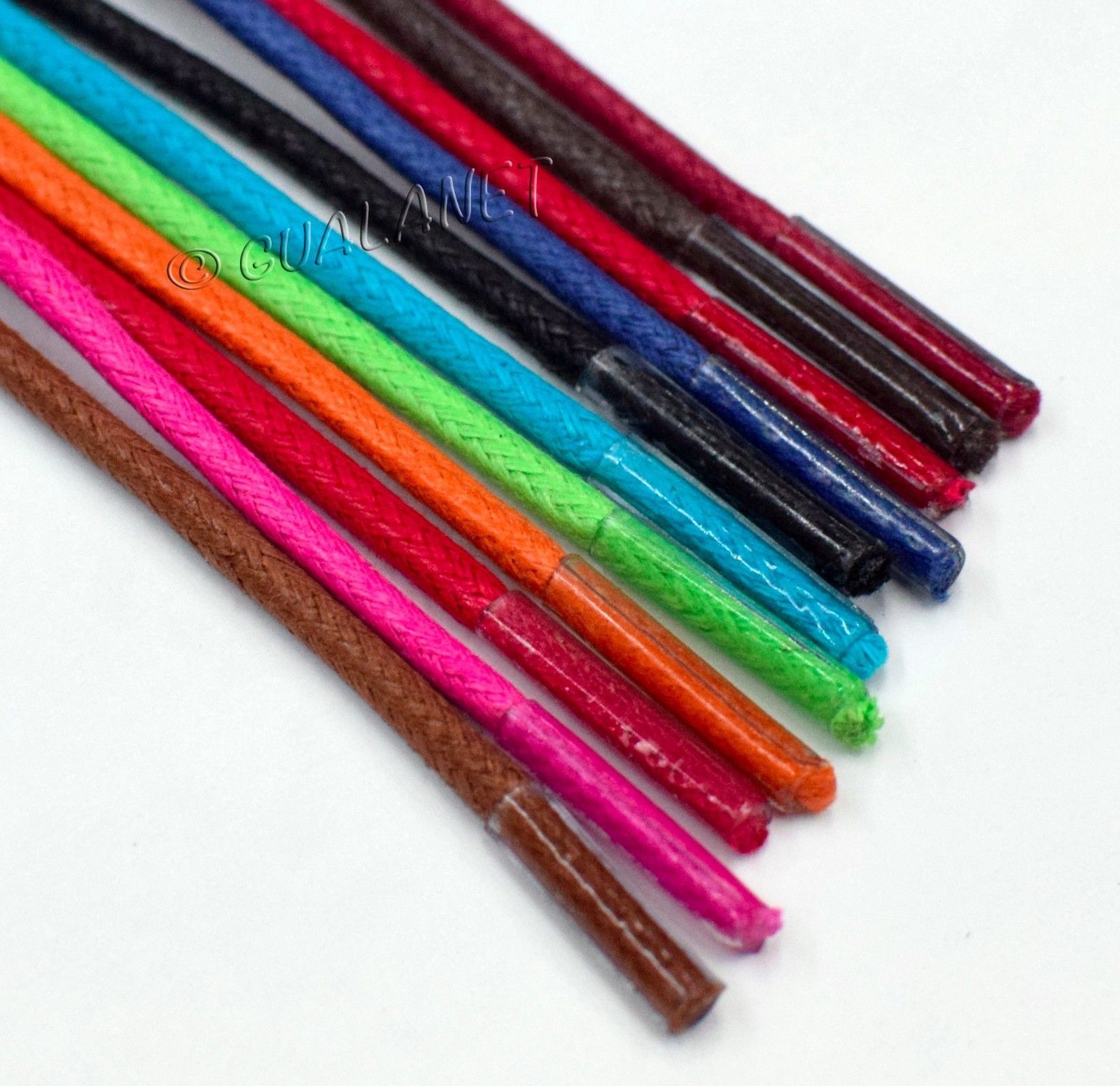 2mm PREMIUM Thin Waxed Cotton Shoelaces Round Dress Shoe Boot Wax